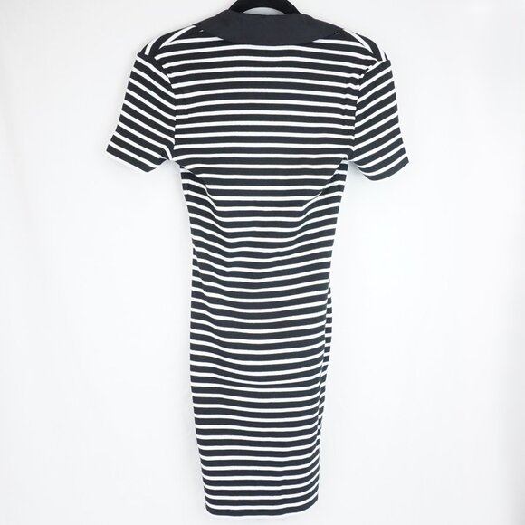 NWT Veronica Beard Bailey Striped Polo Mini Dress in White and Black Size XS - Picture 3 of 8